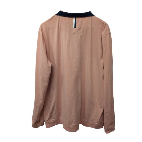 Rhoback Quarter-Zip Pullover Sweater Orange White Stripe Golf Performance XXL - Picture 2 of 5